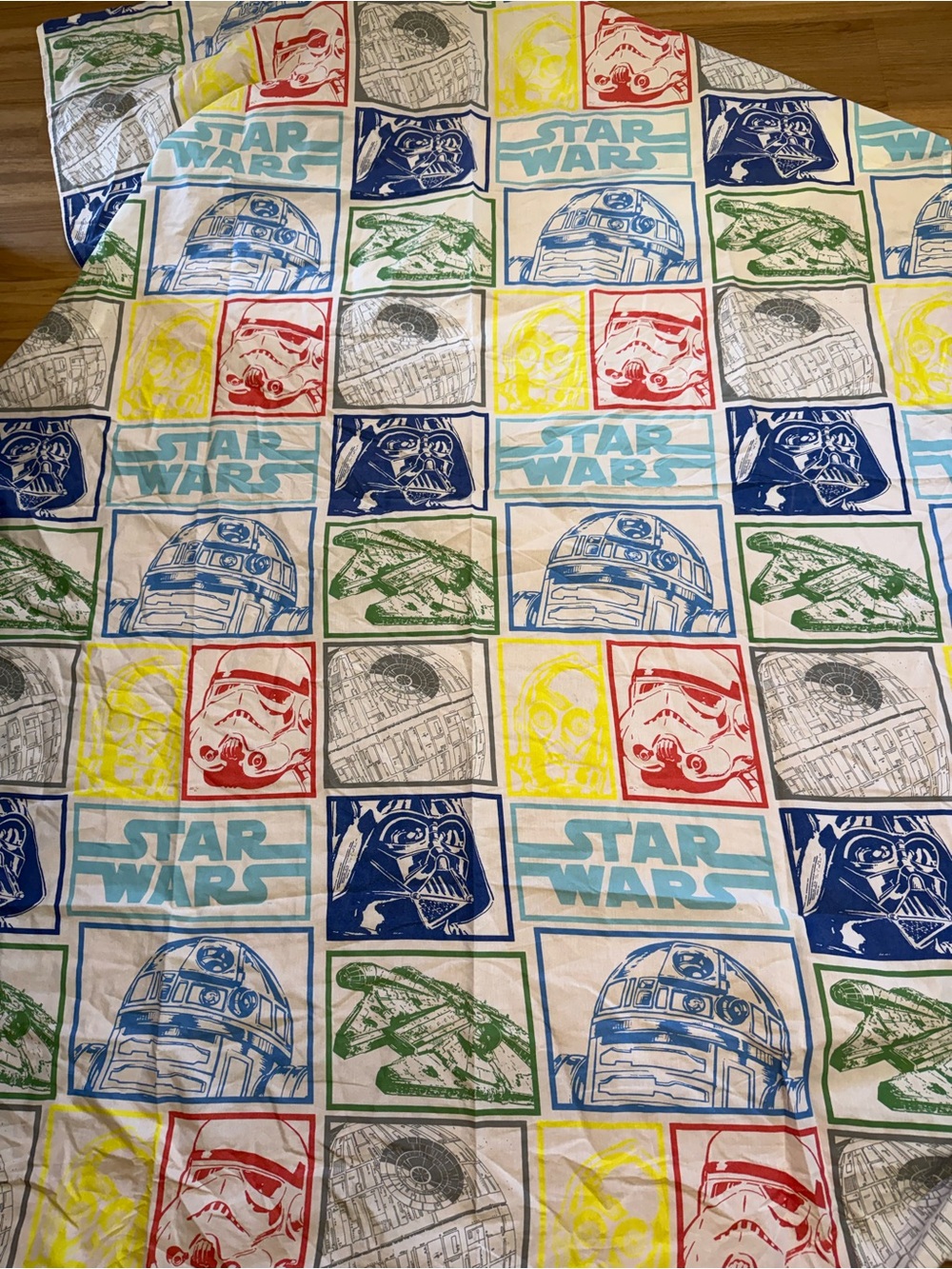 Star Wars Disney Twin FLAT & FITTED Sheet Block Square Character Photos Pop Art